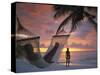 Women on Beach, Ari Atoll, White Sands Island-Angelo Cavalli-Stretched Canvas