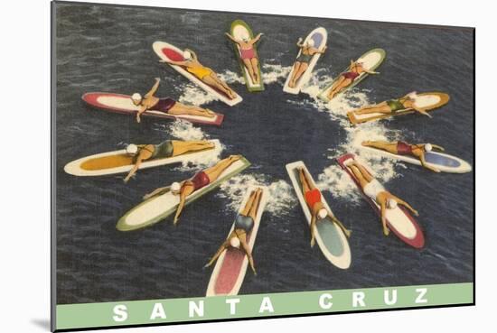 Women on Paddleboards, Sana Cruz-null-Mounted Art Print