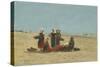 Women on the Beach at Berck, 1881-Eugene Louis Boudin-Stretched Canvas