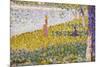 Women on the River Bank-Georges Seurat-Mounted Giclee Print