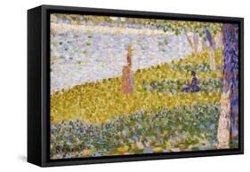 Women on the River Bank-Georges Seurat-Framed Stretched Canvas