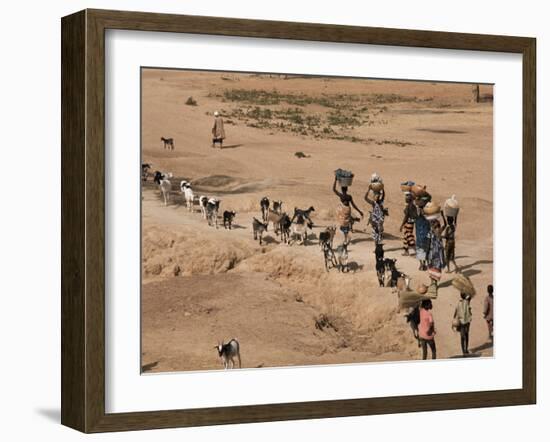 Women on Their Way to Washplace in the River Niger, Mali, Africa-Jack Jackson-Framed Photographic Print