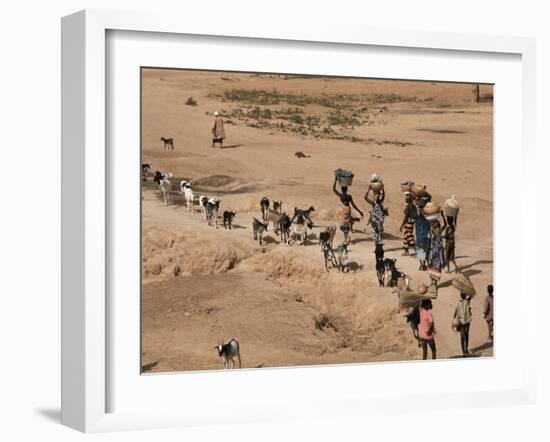 Women on Their Way to Washplace in the River Niger, Mali, Africa-Jack Jackson-Framed Photographic Print