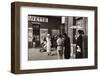 women outside café-Lucien Aigner-Framed Photographic Print