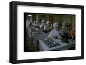 Women Packing Caviar Into Glass Jars for Export at Astrakhan Fish Complex Processing Plant-Carl Mydans-Framed Photographic Print