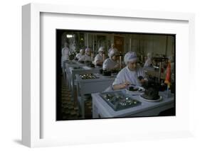 Women Packing Caviar Into Glass Jars for Export at Astrakhan Fish Complex Processing Plant-Carl Mydans-Framed Photographic Print