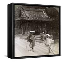 Women Pilgrims on the Steps of Omuro Gosho, Kyoto, Japan, 1904-Underwood & Underwood-Framed Stretched Canvas