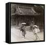 Women Pilgrims on the Steps of Omuro Gosho, Kyoto, Japan, 1904-Underwood & Underwood-Framed Stretched Canvas