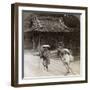 Women Pilgrims on the Steps of Omuro Gosho, Kyoto, Japan, 1904-Underwood & Underwood-Framed Photographic Print