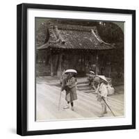 Women Pilgrims on the Steps of Omuro Gosho, Kyoto, Japan, 1904-Underwood & Underwood-Framed Photographic Print