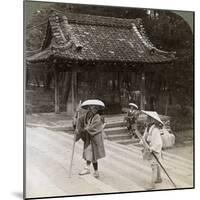 Women Pilgrims on the Steps of Omuro Gosho, Kyoto, Japan, 1904-Underwood & Underwood-Mounted Photographic Print