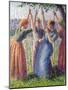 Women Planting Peasticks, 1891-Camille Pissarro-Mounted Giclee Print