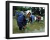 Women Planting Rice in Paddy, Kurobe, Toyama Prefecture-Ted Thai-Framed Photographic Print