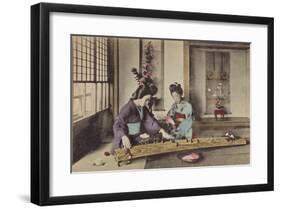 Women Playing the Koto-The Kyoto Collection-Framed Premium Giclee Print