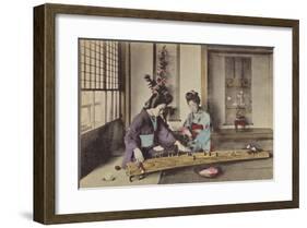 Women Playing the Koto-The Kyoto Collection-Framed Premium Giclee Print