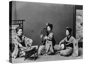 Women Playing Traditional Japanese Instruments-null-Stretched Canvas