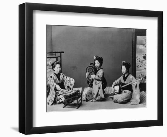 Women Playing Traditional Japanese Instruments-null-Framed Photographic Print