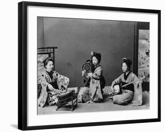 Women Playing Traditional Japanese Instruments-null-Framed Photographic Print