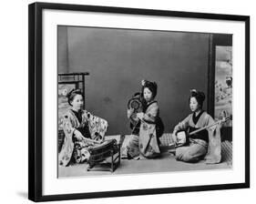 Women Playing Traditional Japanese Instruments-null-Framed Photographic Print