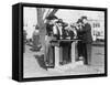 Women Police Officers Inspect Guns Photograph-Lantern Press-Framed Stretched Canvas