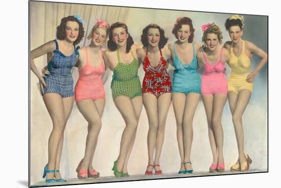 Women Posing in Bathing Suits-null-Mounted Photo