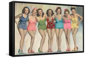 Women Posing in Bathing Suits-null-Framed Stretched Canvas