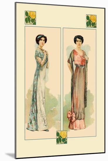 Women Posing in Their New Dresses-null-Mounted Art Print