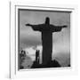 Women Posing with the Statue Called "Christ the Redeemer"-Hart Preston-Framed Premium Photographic Print