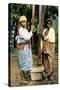 Women Pounding Rice, Madagascar, Late 19th Century-null-Stretched Canvas