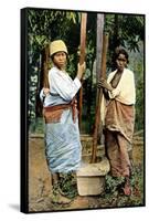 Women Pounding Rice, Madagascar, Late 19th Century-null-Framed Stretched Canvas