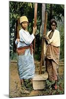 Women Pounding Rice, Madagascar, Late 19th Century-null-Mounted Giclee Print