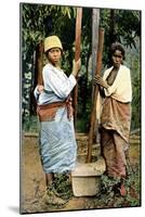 Women Pounding Rice, Madagascar, Late 19th Century-null-Mounted Giclee Print