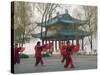 Women Practising Tai Chi in Front of a Pavilion on West Lake, Hangzhou, Zhejiang Province, China-Kober Christian-Stretched Canvas