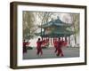 Women Practising Tai Chi in Front of a Pavilion on West Lake, Hangzhou, Zhejiang Province, China-Kober Christian-Framed Photographic Print