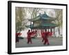 Women Practising Tai Chi in Front of a Pavilion on West Lake, Hangzhou, Zhejiang Province, China-Kober Christian-Framed Photographic Print