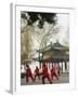 Women Practising Tai Chi in Front of a Pavilion on West Lake, Hangzhou, Zhejiang Province, China-Kober Christian-Framed Photographic Print