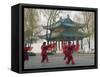 Women Practising Tai Chi in Front of a Pavilion on West Lake, Hangzhou, Zhejiang Province, China-Kober Christian-Framed Stretched Canvas