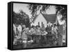 Women Preparing for the Church Picnic-Bob Landry-Framed Stretched Canvas