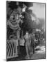 Women Rail Workers Standing at Work on Engine of Train, During WWI at Great Northern Railway-null-Mounted Photographic Print