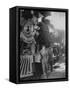 Women Rail Workers Standing at Work on Engine of Train, During WWI at Great Northern Railway-null-Framed Stretched Canvas