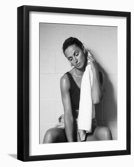 Women Resting after Exercise Session in Fitness Studio, New York, New York, USA-Paul Sutton-Framed Photographic Print