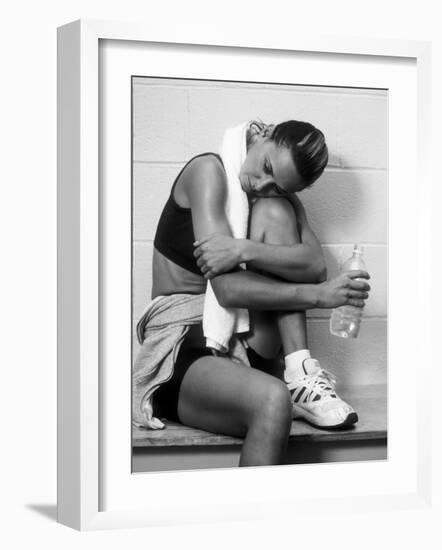 Women Resting after Exercise Session in Fitness Studio, New York, New York, USA-Paul Sutton-Framed Photographic Print