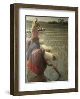 Women Rice Harvesters in the Paddy Field-Angelo Morbelli-Framed Art Print