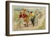 Women Riding a Tandem-null-Framed Giclee Print