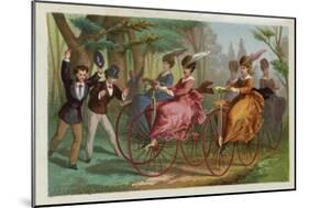 Women Riding Bicycles-null-Mounted Giclee Print