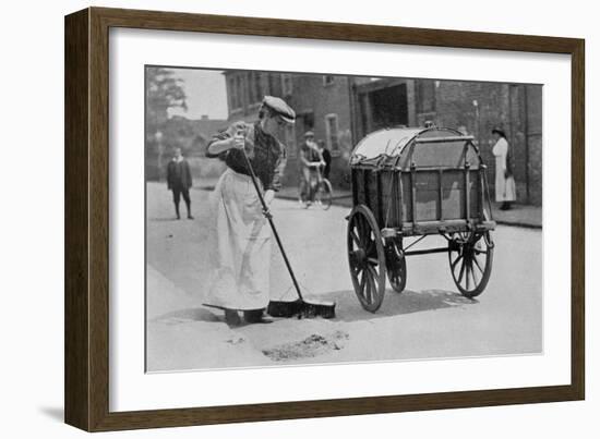 Women Roadsweepers, War Office Photographs, 1916 (B/W Photo)-English Photographer-Framed Giclee Print