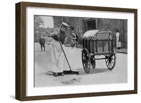 Women Roadsweepers, War Office Photographs, 1916 (B/W Photo)-English Photographer-Framed Giclee Print