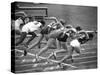 Women Runners Competing at the Olympics-George Silk-Stretched Canvas