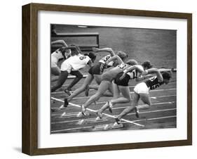 Women Runners Competing at the Olympics-George Silk-Framed Photographic Print