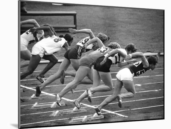 Women Runners Competing at the Olympics-George Silk-Mounted Photographic Print